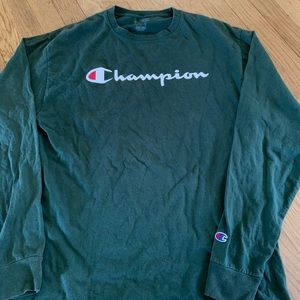 Champion faded forest green long sleeve - size L